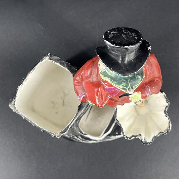 Antique Dapper Frog Top Hat Umbrella Bag Grafenthal Bisque Vase Match Holder - Picture 2 of 16